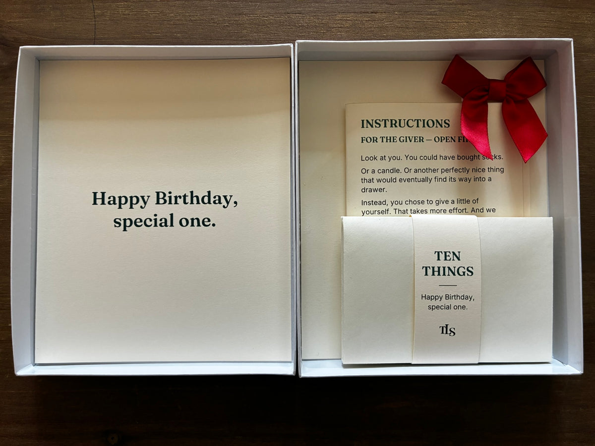 TEN THINGS — For someone who matters